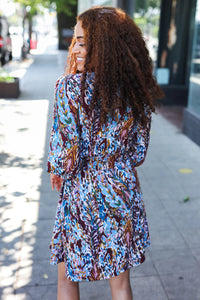 BURGUNDY FLORAL FIT & FLARE DRESS