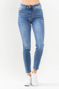 High Waist Medium Wash Classic Thermal Skinny Judy Blue Denim-PLUS