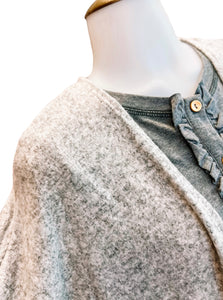 Heather Grey Solid Dolman Cardigan