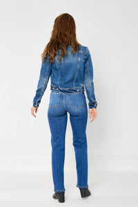 High Waist Medium Wash Hidden Button Fly Dad Jeans Judy Blue Denim-PLUS SIZES 16W & 20W left.