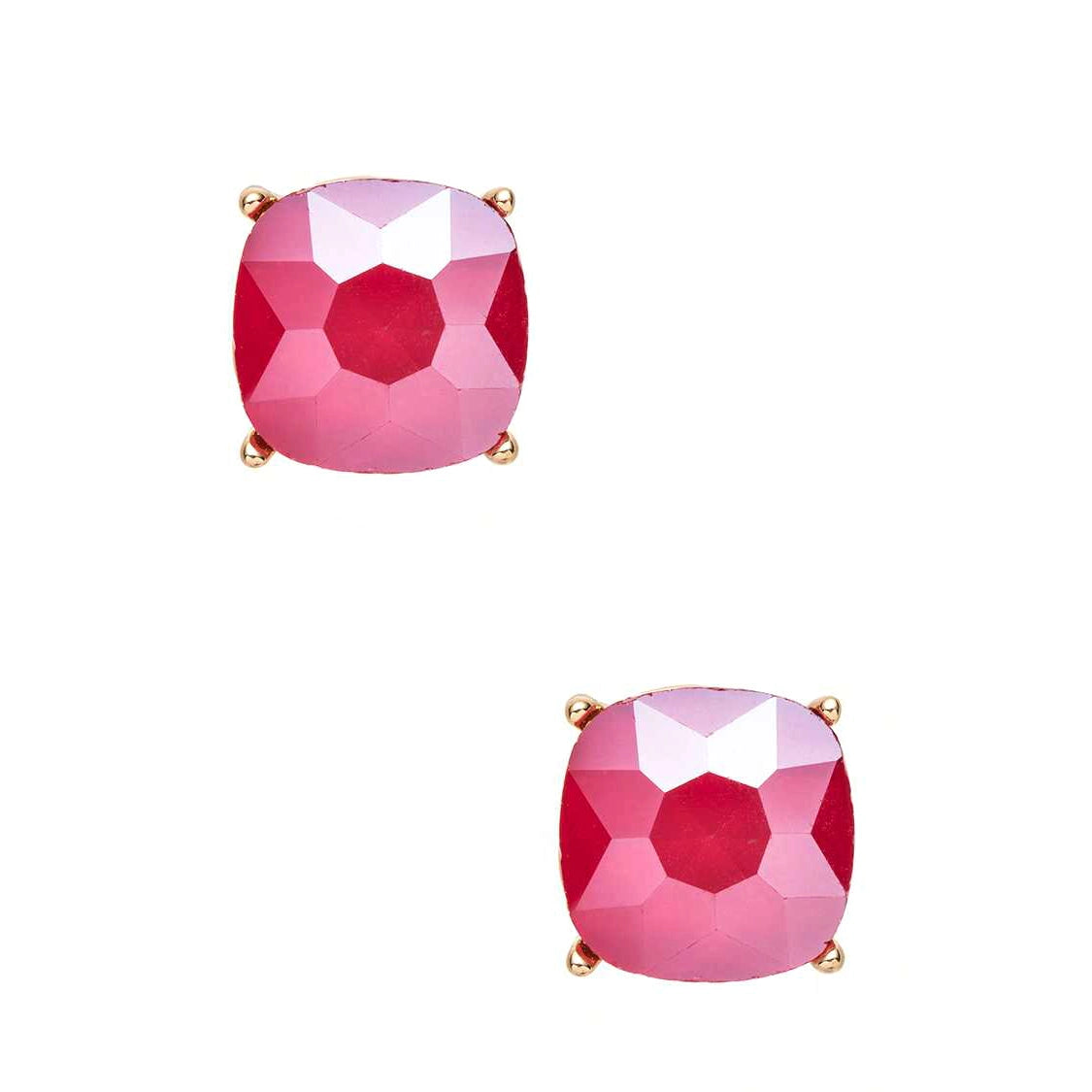 GEMSTONE FROSTED PASTEL COLORED STUD EARRINGS