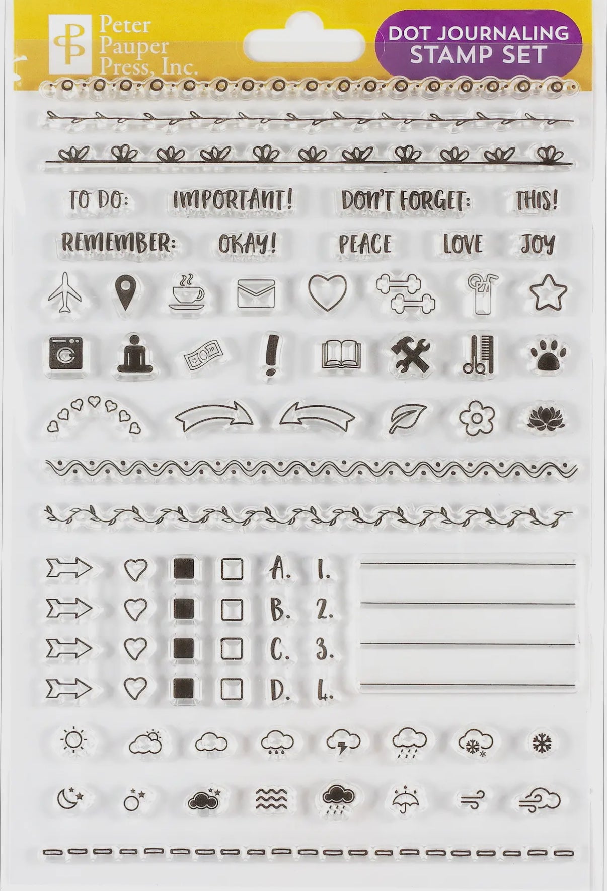 Dot Journaling Clear Stamp Set PPP