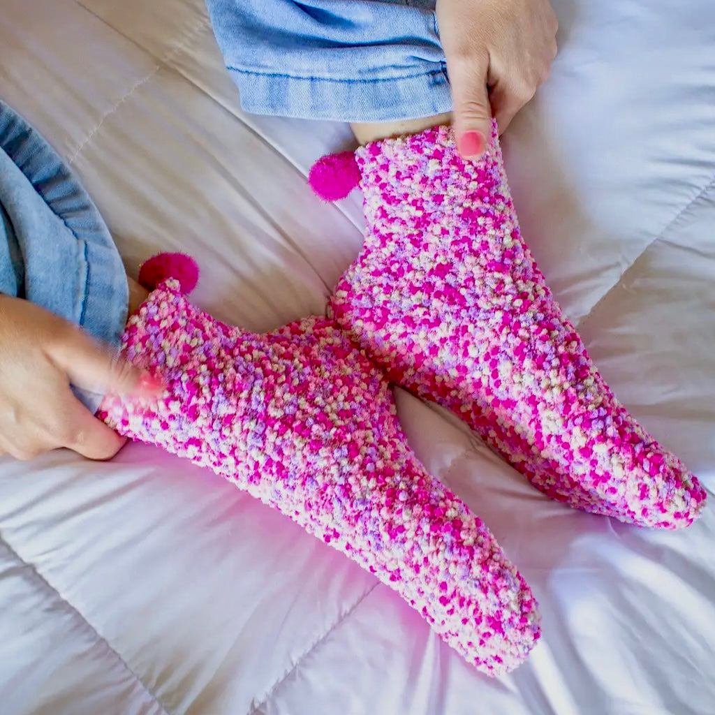 HAPPY BIRTHDAY COZY CUPCAKE SOCKS HANDCRAFTED BY DAISY DUNES