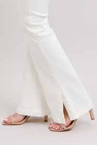 WHITE HIGH WAIST SIDE SLIT SLIM BOOT CUT JUDY BLUE DENIM-PLUS