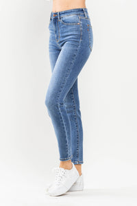 High Waist Medium Wash Classic Thermal Skinny Judy Blue Denim-PLUS