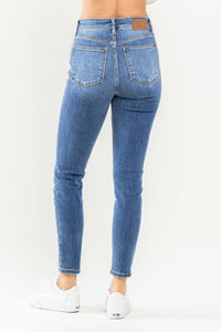 High Waist Medium Wash Classic Thermal Skinny Judy Blue Denim-PLUS