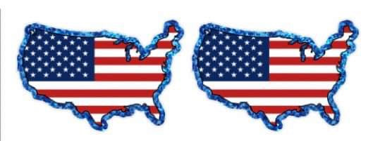 USA Country RWB Stud Earrings- SALE- 1 LEFT