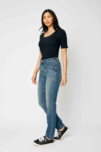 DARKWASH HIGH WAIST CLASSIC RELAXED JUDY BLUE DENIM-PLUS