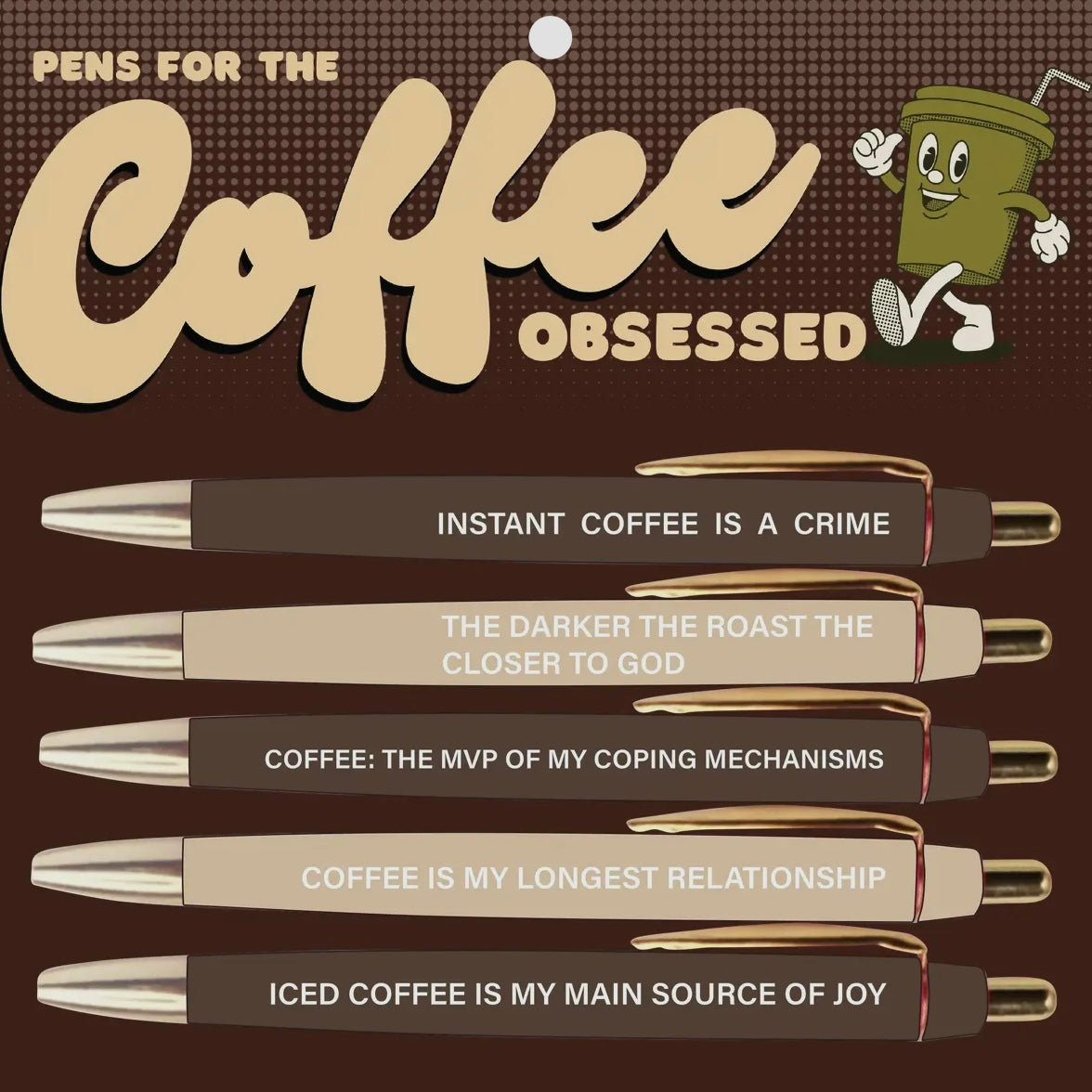 FUN CLUB SET OF 5 PENS WITH SAYINGS