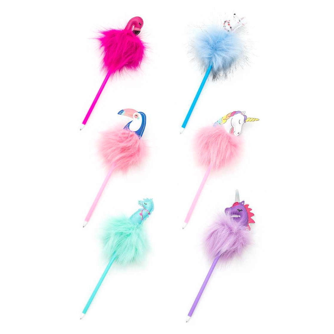 CUTE ANIMAL THEMED POM POM STATIONARY NOVELTY PEN