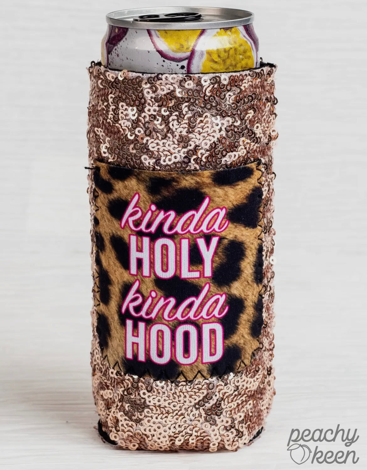 Sequin Slim Can Koozie with Pocket (Skinny Cans)