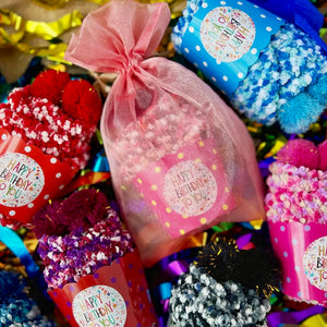 HAPPY BIRTHDAY COZY CUPCAKE SOCKS HANDCRAFTED BY DAISY DUNES