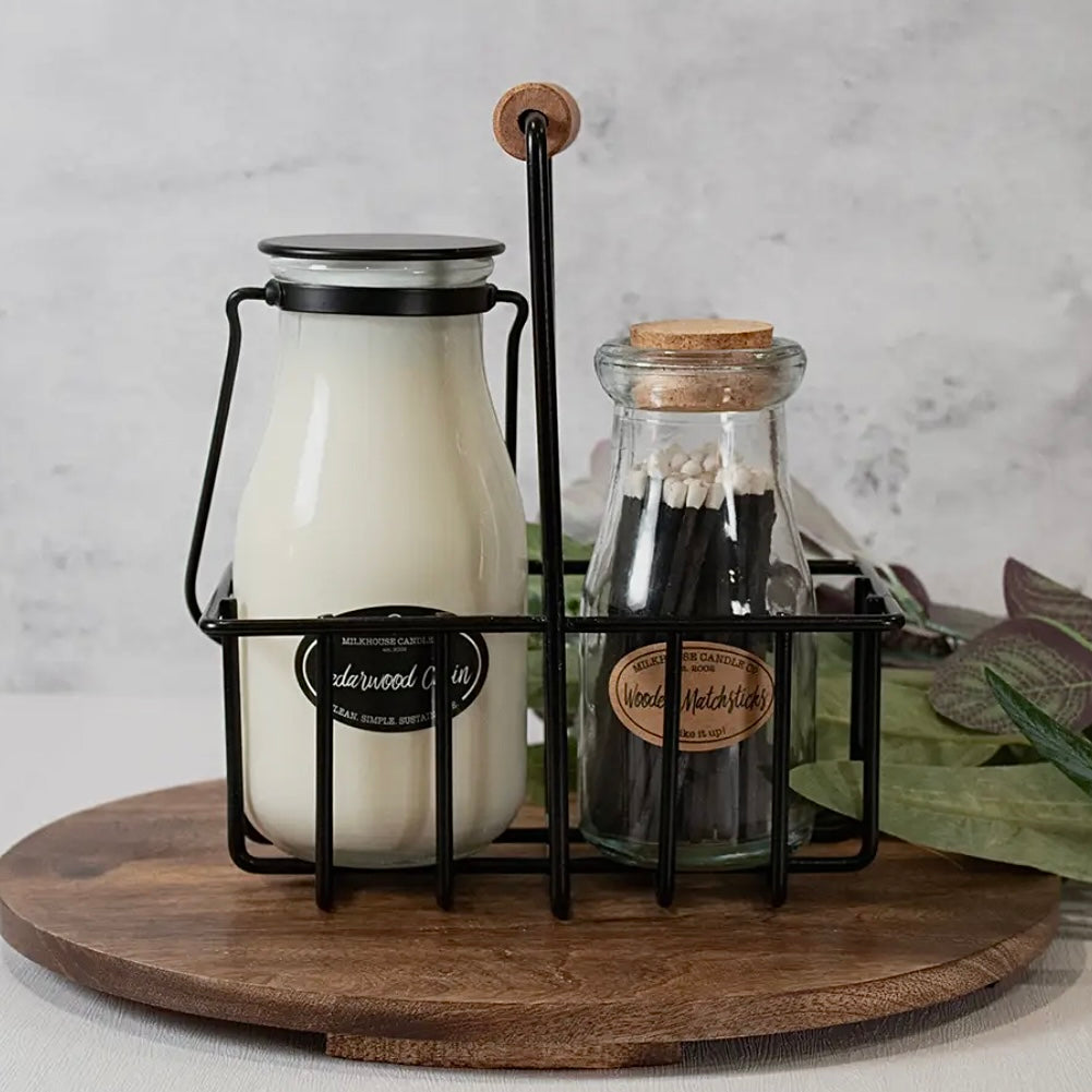 Wooden Matchsticks In A Milkbottle Milkhouse Candles