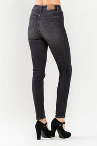 High Waist Tummy Control Black Wash Skinny Denim Judy Blue