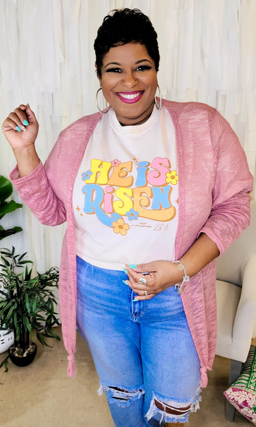 HE IS RISEN GRAPHIC EASTER TEE- SALE