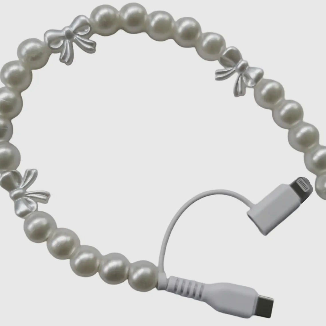 FANCY SMANCY BEADED CHARGING CABLES (USB-A TO DUAL USB-C / LIGHTENING 3 FOOT