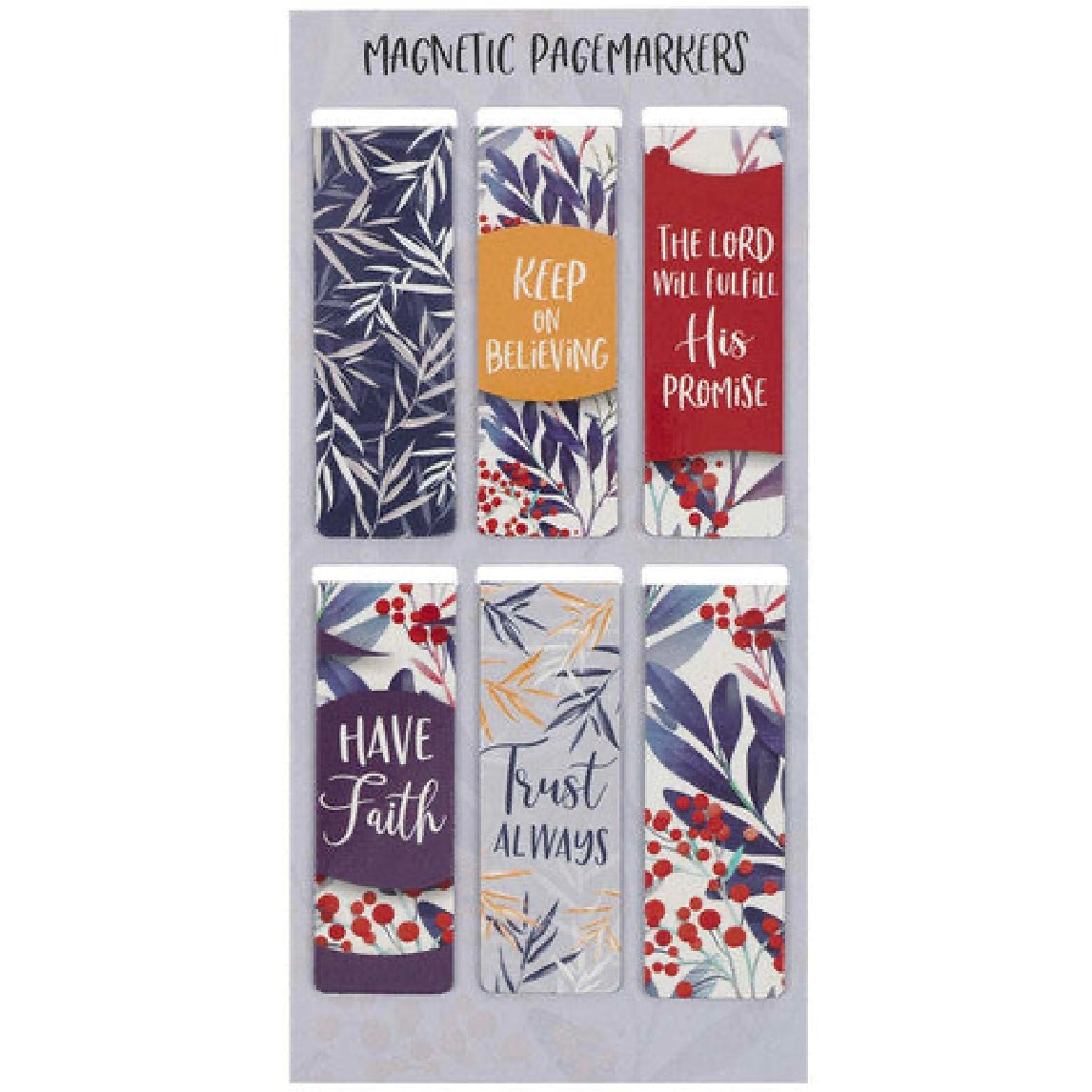 MAGNETIC BOOKMARKS WITH INSPIRATIONAL SAYINGS - SET OF 6