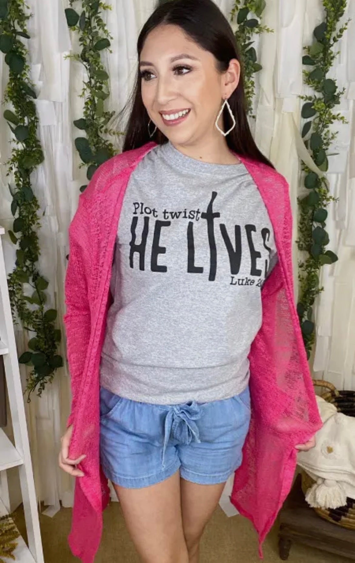 PLOT TWIST HE LIVES- ON A ***WHITE*** TEE- SALE