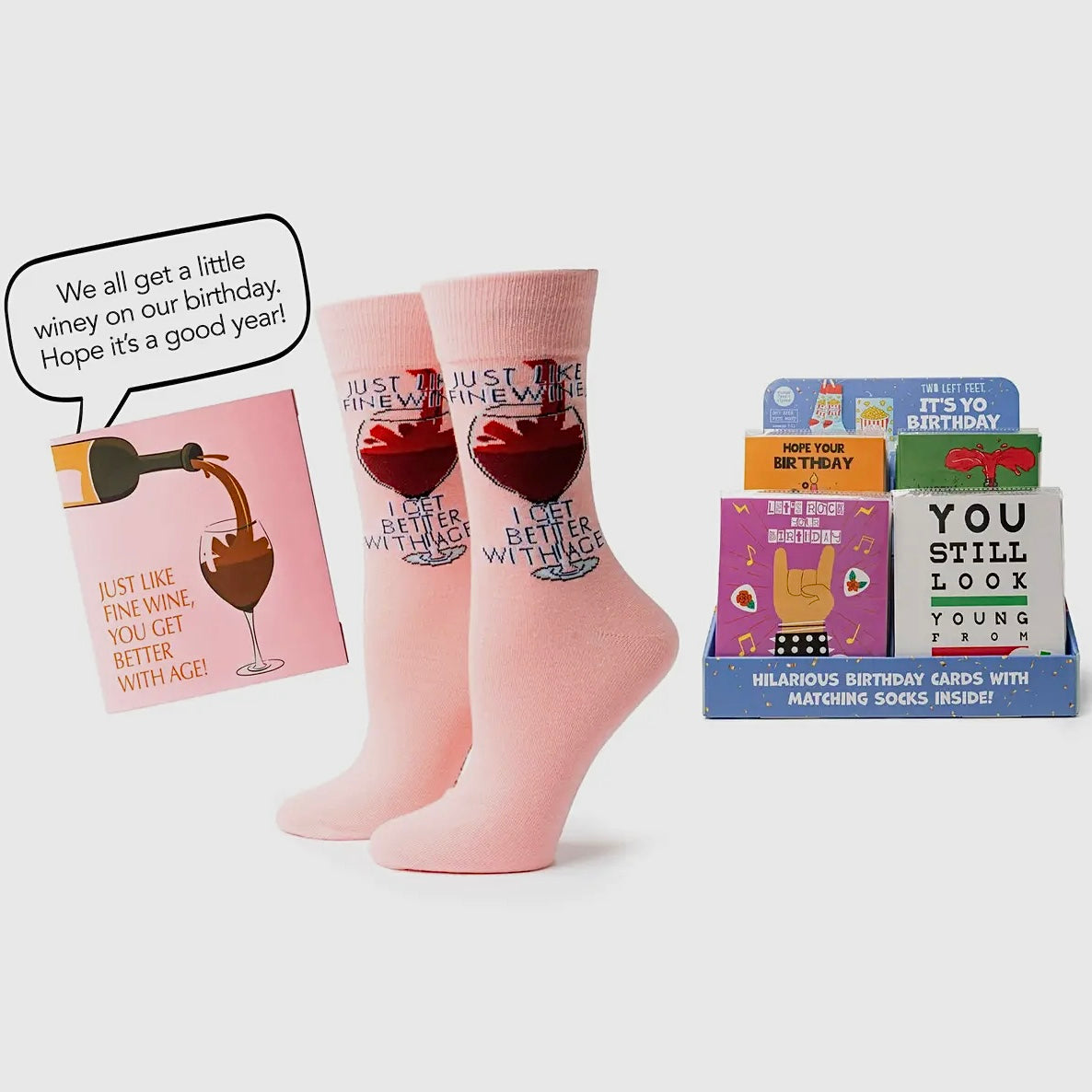 TWO LEFT FEET IT'S YO BIRTHDAY GIFT - CARD & SOCK SET