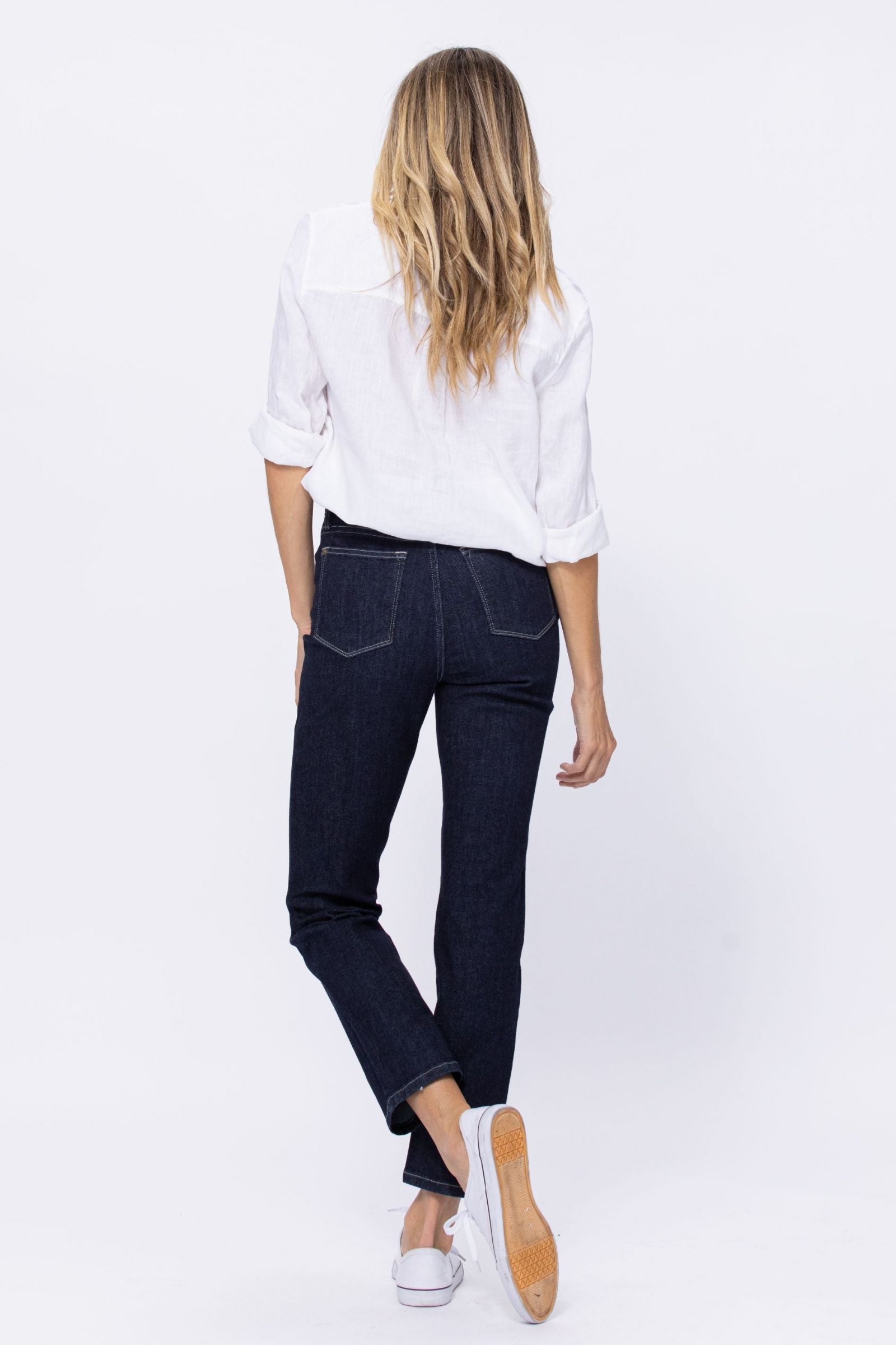DARKWASH HIGH RISE RINSE WASH MOM JEAN JUDY BLUE DENIM-PLUS