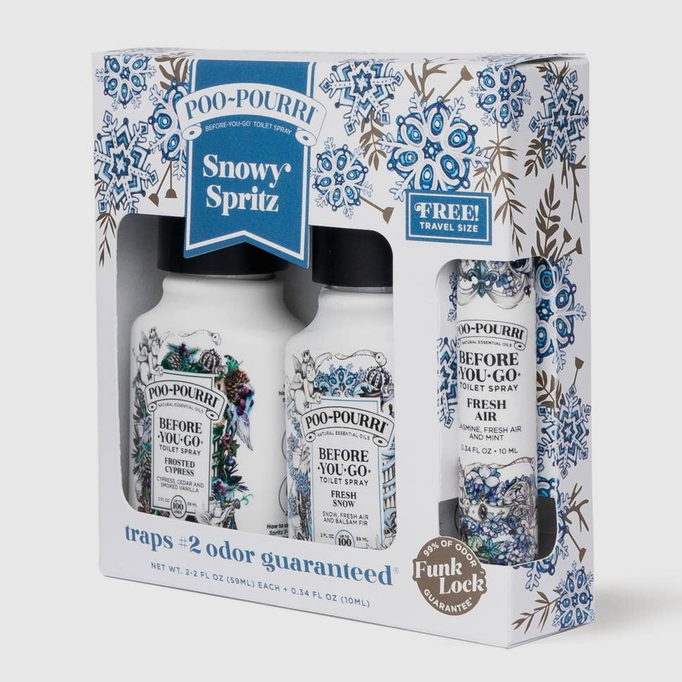 Poo-Pourri Snowy Spritz Gift Set 3pack (2-2oz & 1-10ml) Holiday