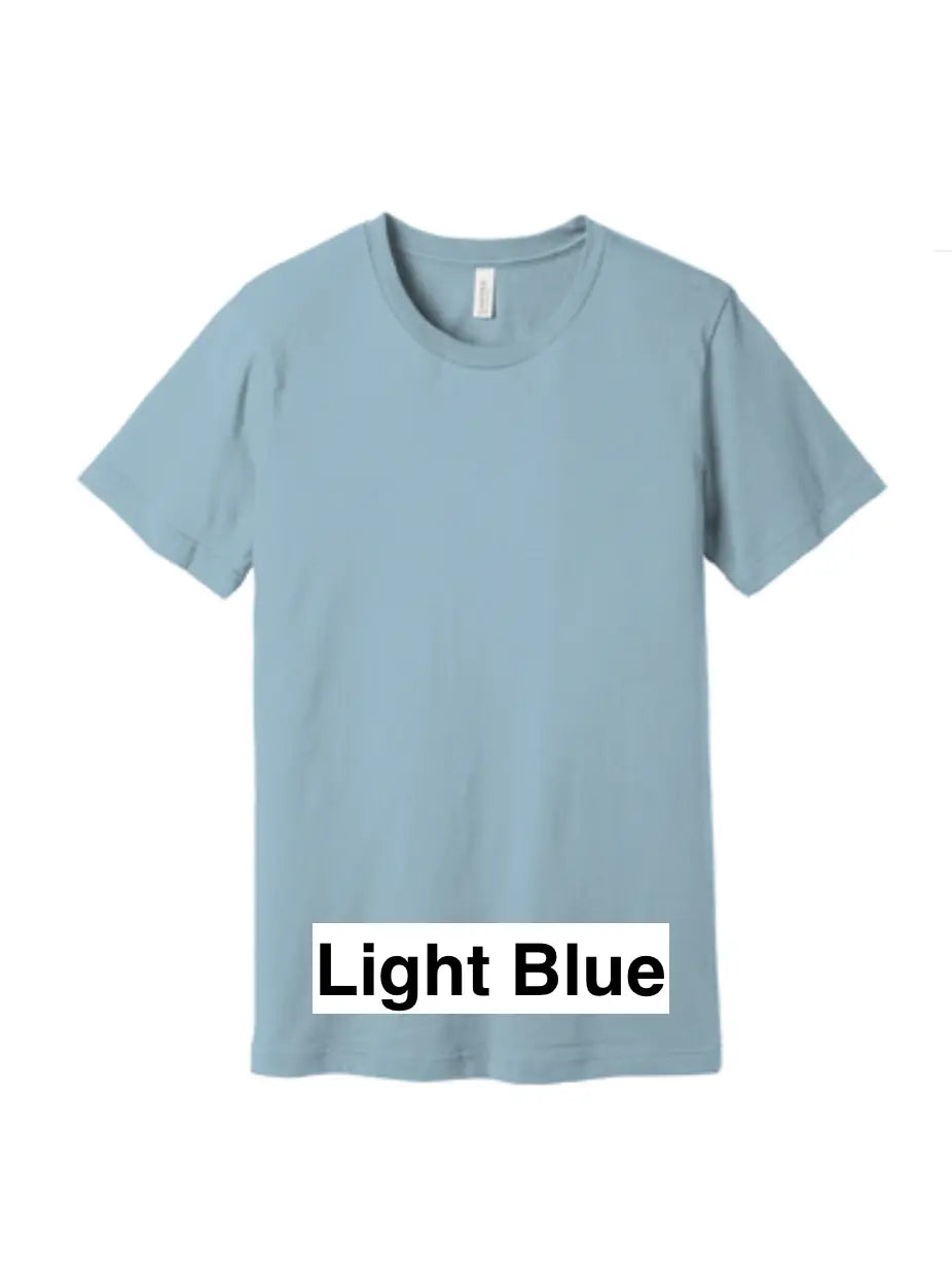 RUNNIN' ON LOW TIRE PRESSURE & FIVE MILES TILL EMPTY SOFT STYLE *LIGHT BLUE* TEE