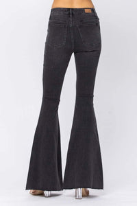 JUDY BLUE SUPER FLARE 35" INSEAM HIGH RISE BLACK DENIM- SIZES 5 & 9 left.