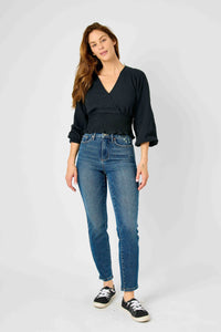 HIGH WAIST TUMMY CONTROL SLIM DARKWASH JUDY BLUE DENIM-PLUS