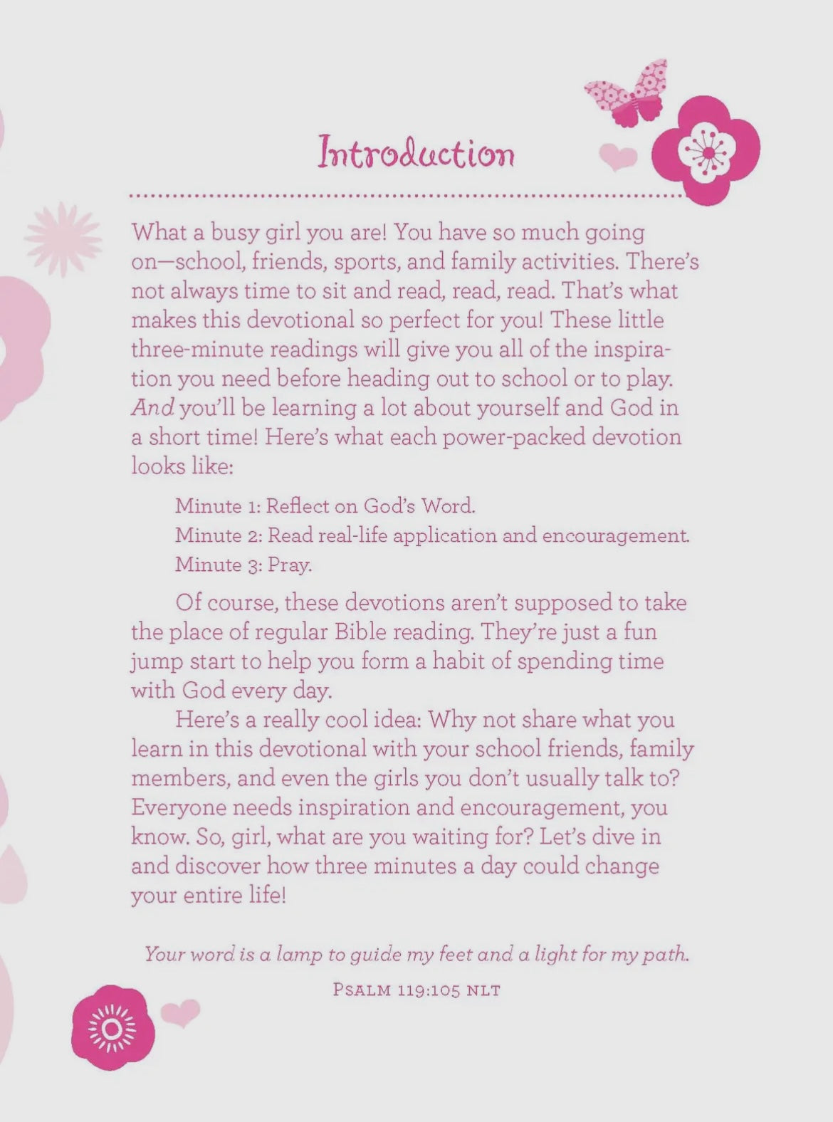 3 Minute Devotions For Girls Book