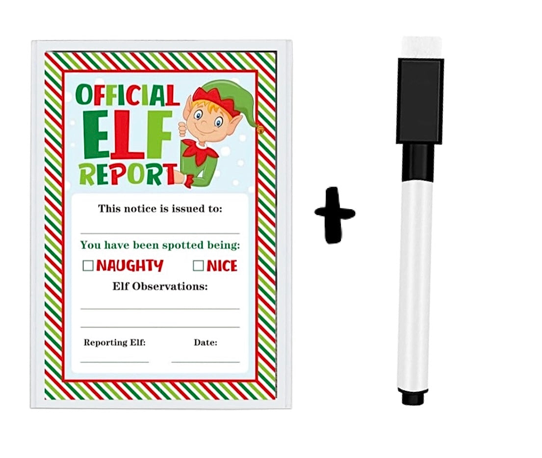 MAGENTIC OFFICIAL ELF REPORT DRY ERASE BEHAVIOR TRACKING BOARD WITH MARKER