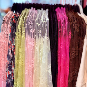 MESH LACE LUX LAYERING SEE THRU TOP LONG SLEEVE BLOUSE=GREAT FOR LAYERING UNDER TEES & OVERALLS, ETC.