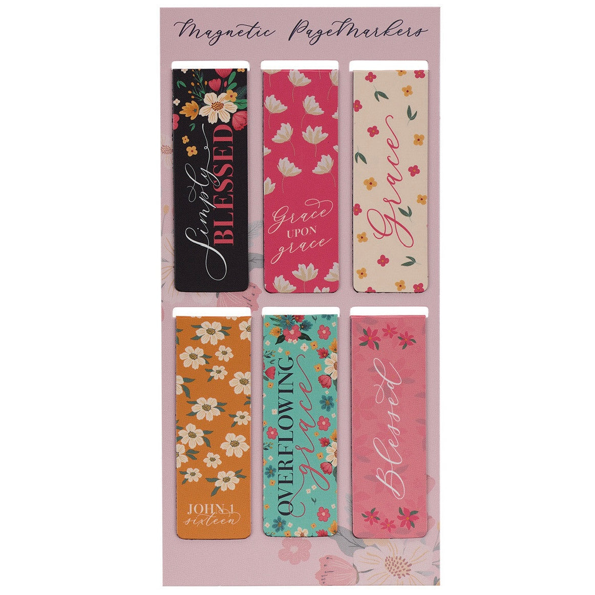 MAGNETIC BOOKMARKS WITH INSPIRATIONAL SAYINGS - SET OF 6