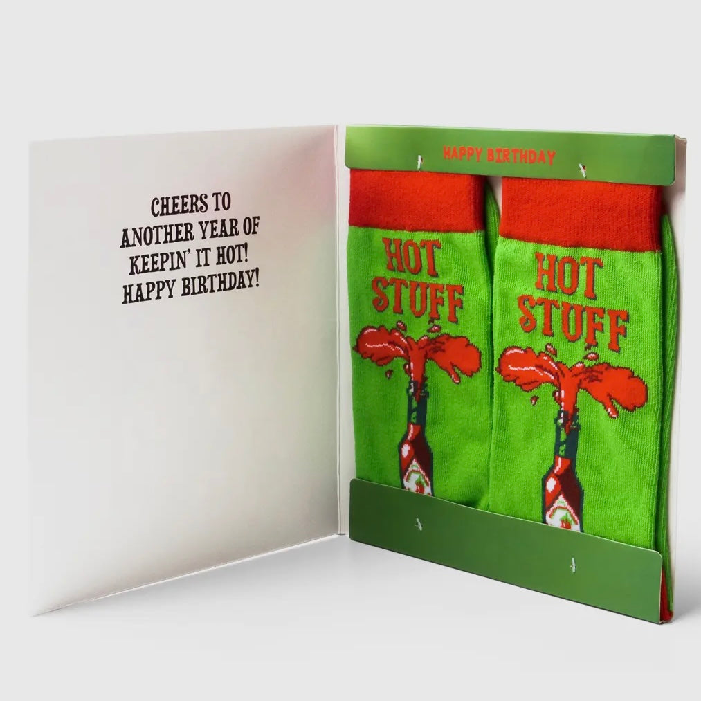 TWO LEFT FEET IT'S YO BIRTHDAY GIFT - CARD & SOCK SET