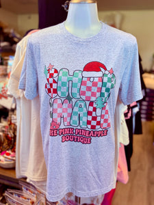 SHOP SMALL THE PINK PINEAPPLE BOUTIQUE CUSTOM CHECKERED TEE