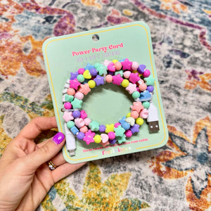 FANCY SMANCY BEADED CHARGING CABLES (USB-A TO DUAL USB-C / LIGHTENING 3 FOOT