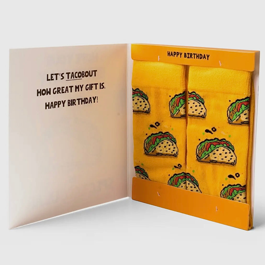 TWO LEFT FEET IT'S YO BIRTHDAY GIFT - CARD & SOCK SET