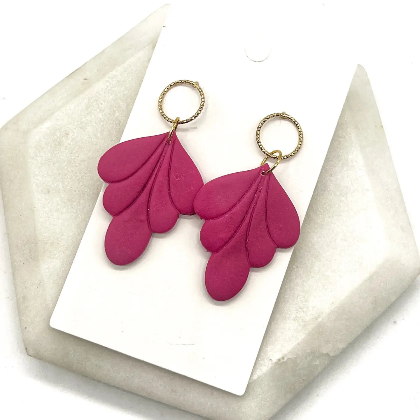 BERRY CLAY FLOURISH STATEMENT HANDMADE BBB EARRINGS