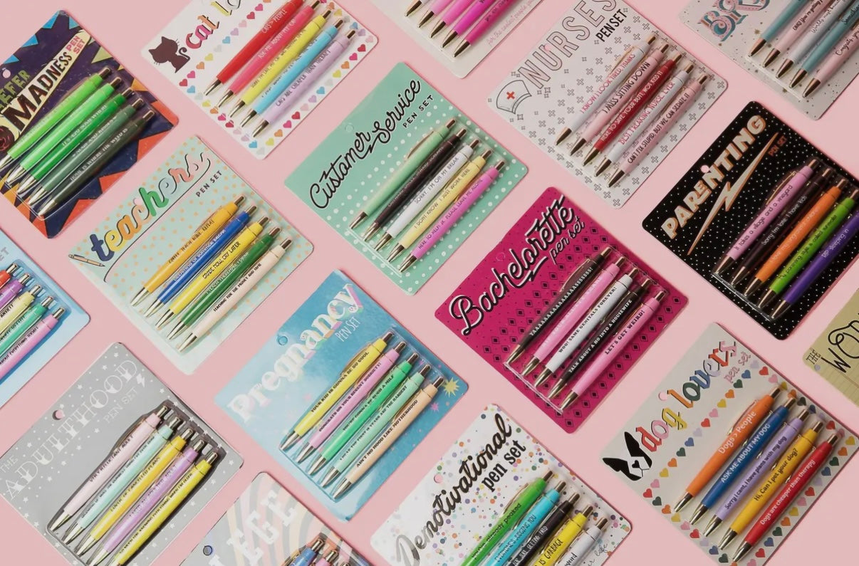 FUN CLUB SET OF 5 PENS WITH SAYINGS