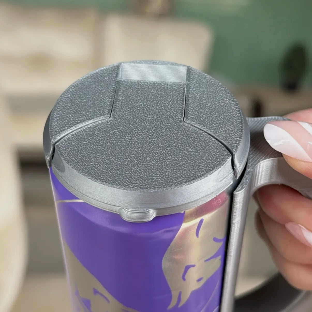 2 PIECE SET - THE "ORIGINAL SIPZEY" 12OZ SKINNY CAN HOLDER *HANDLE* & MATCHING SKINNY CAN *LID* MADE IN USA!