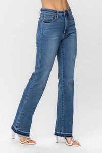 Medium Wash High Waist Tummy Control Release Hem Slim Boot Judy Blue Denim-PLUS