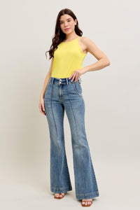 HIGH WAIST TROUSER FLARE MEDIUM WASH JUDY BLUE DENIM
