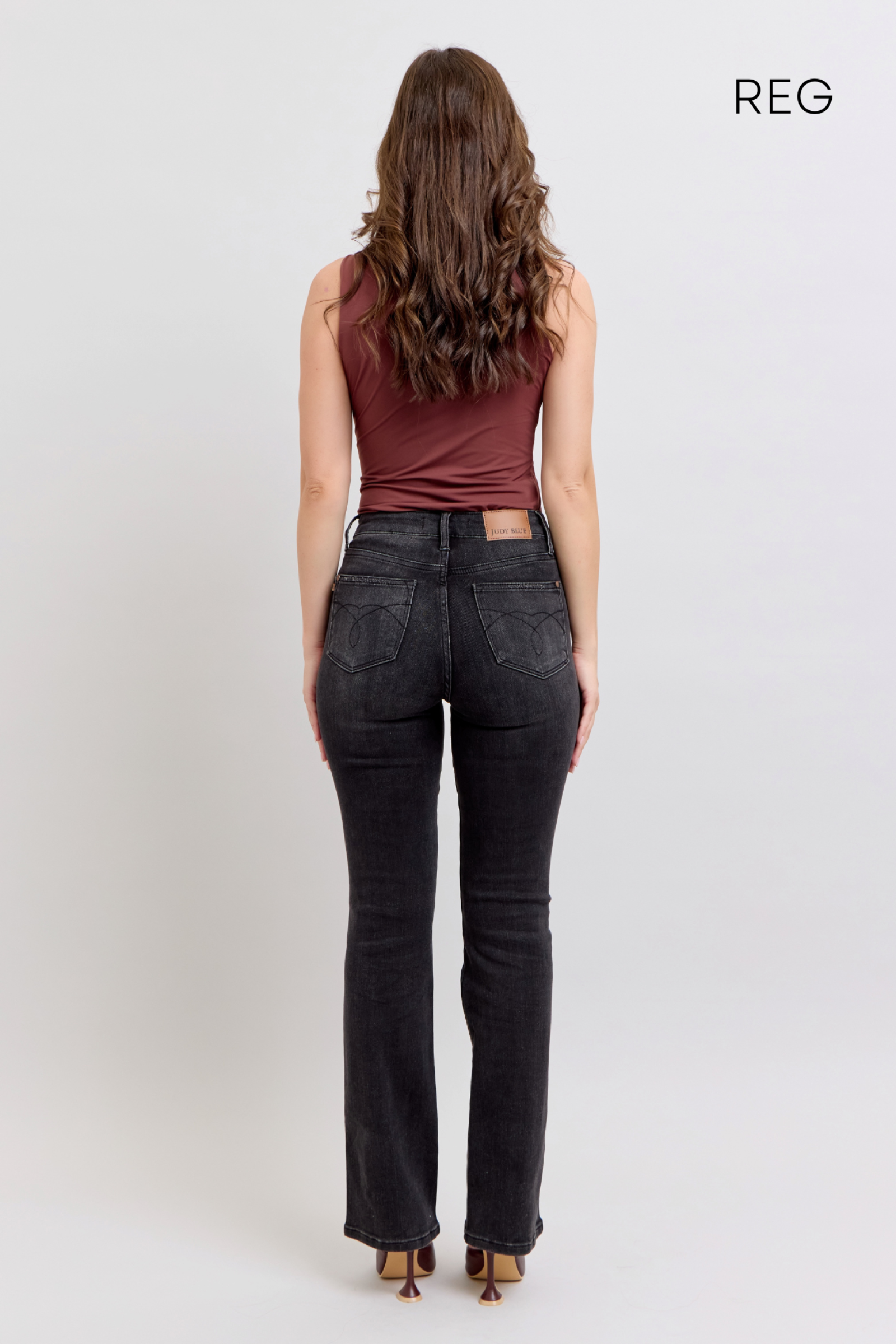 BLACK HIGH WAIST BOOTCUT TUMMY CONTROL *REGULAR INSEAM* JUDY BLUE DENIM