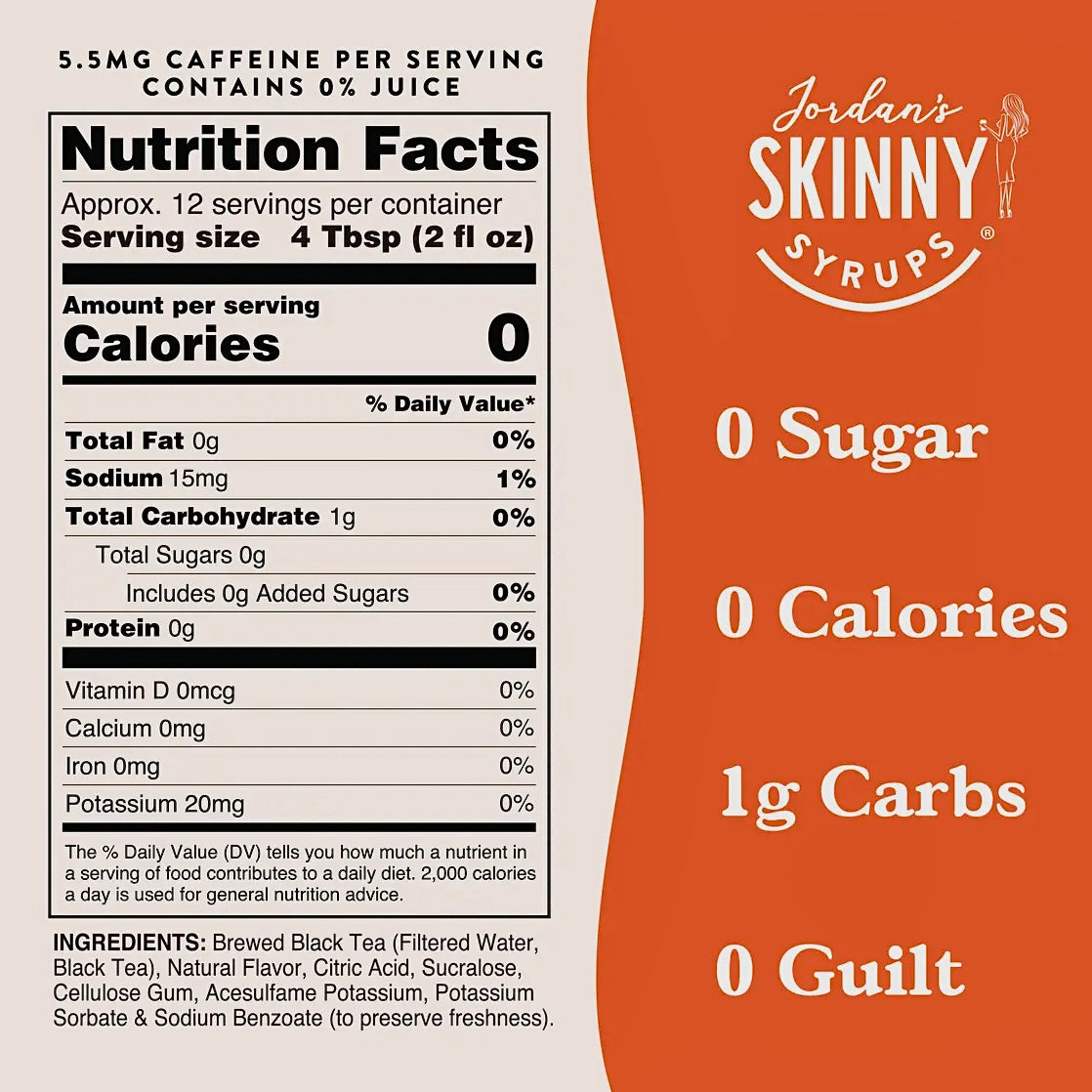 SWEET TEA FLAVOR SYRUP CONCENTRATE JORDAN'S SKINNY MIXES SYRUPS