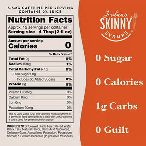 SWEET TEA FLAVOR SYRUP CONCENTRATE JORDAN'S SKINNY MIXES SYRUPS