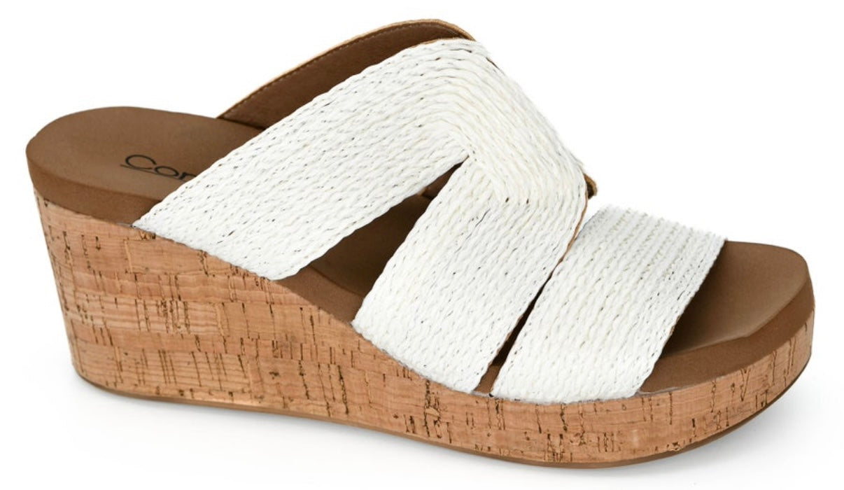 IVORY GOLDEN HOUR SANDAL WEDGES BY CORKYS- SALE- SIZE 10 LEFT