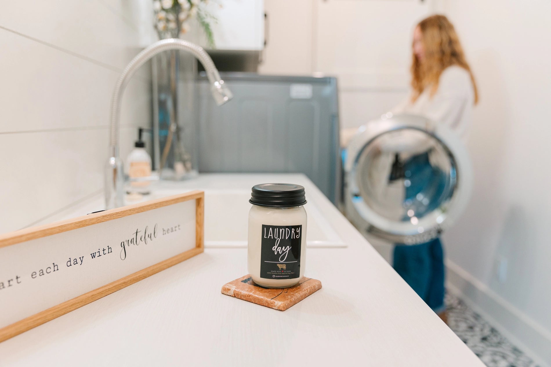 13 OZ MASON JAR LAUNDRY DAY MILKHOUSE CANDLE CO