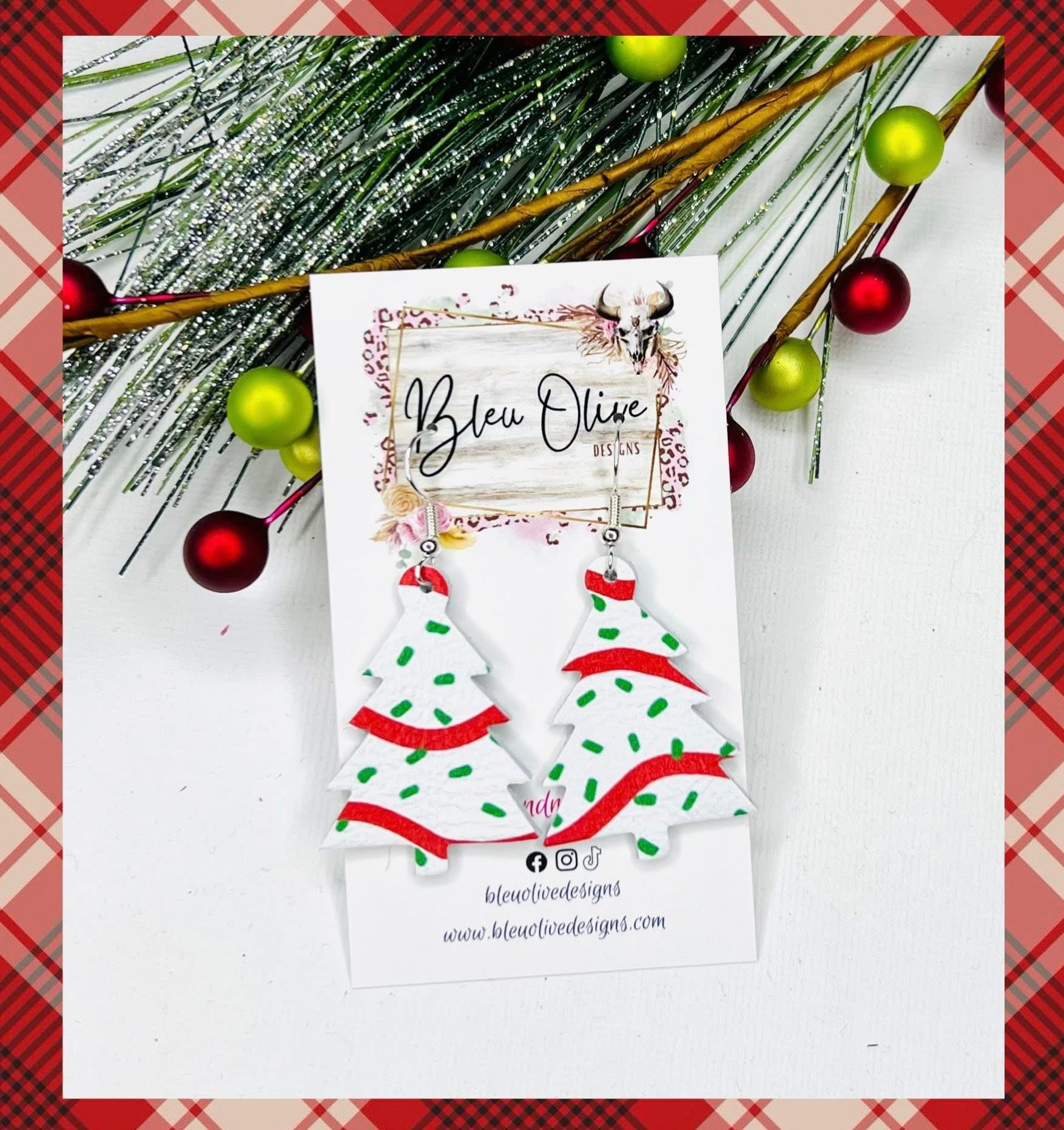 CHRISTMAS SNACK CAKES HANDMADE EARRINGS BY B.O.D