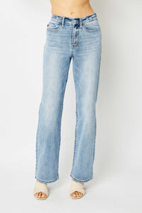 LIGHT WASH HIGH WAIST STRAIGHT LEG JUDY BLUE DENIM