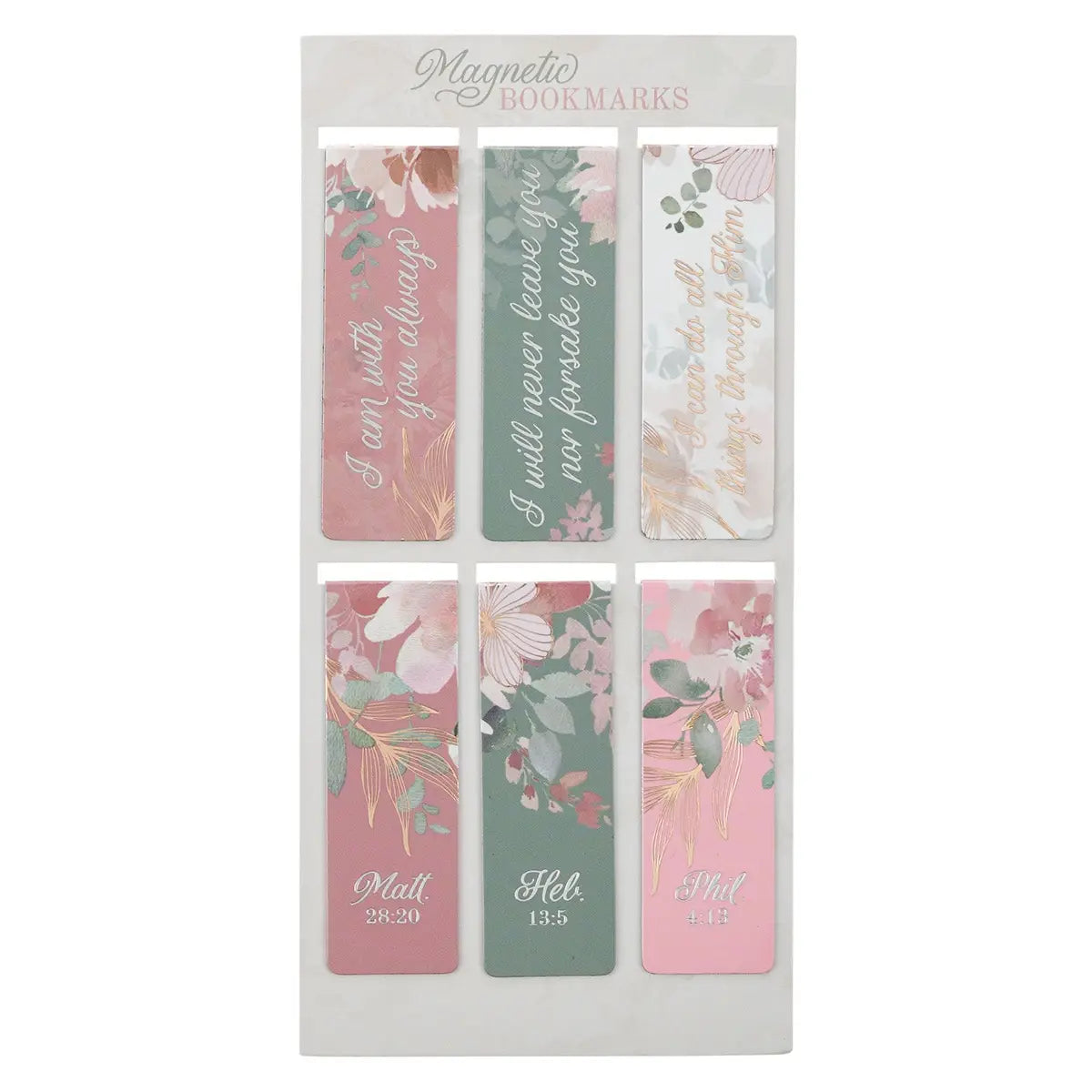 MAGNETIC BOOKMARKS WITH INSPIRATIONAL SAYINGS - SET OF 6