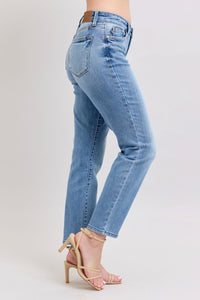 MID RISE VINTAGE WASH SLIM FIT WITH CELL PHONE POCKET MEDIUM WASH JUDY BLUE DENIM